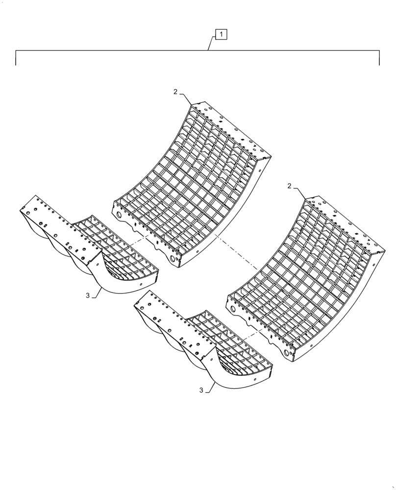 Схема запчастей Case IH 7240 - (88.100.66[03]) - DIA KIT, GRATE, LARGE SKIP WIRE (88) - ACCESSORIES