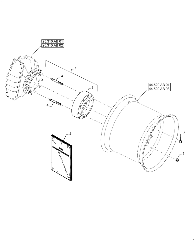 Схема запчастей Case IH 8240 - (88.100.44[01]) - DIA KIT, WHEEL, SPACER (88) - ACCESSORIES