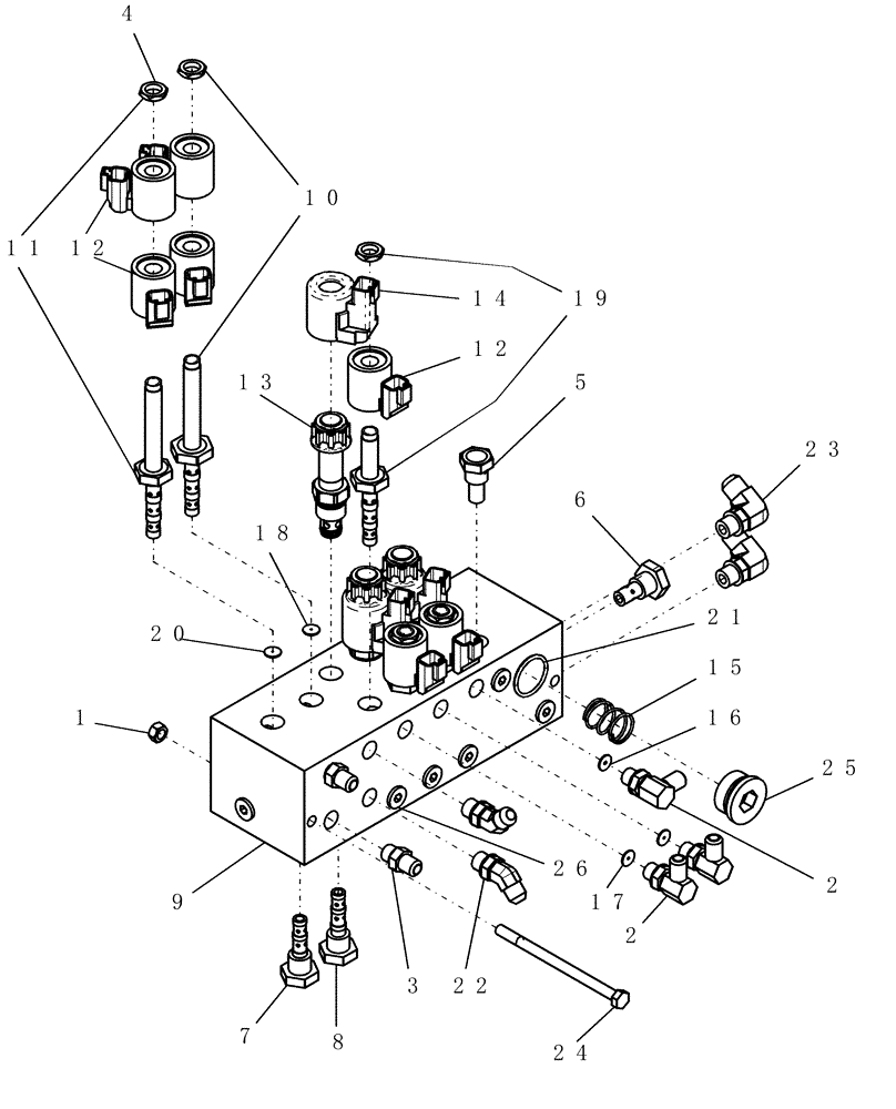 Схема запчастей Case IH SRX160 - (H.20.G[04]) - HYDRAULIC - SUSPENDED BOOM - BLOCK ASSEMBLY H - Working Arm