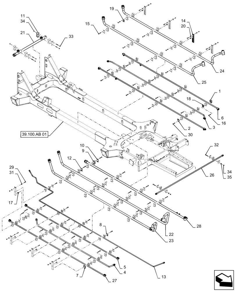 Схема запчастей Case IH PATRIOT 4440 - (35.220.AD[01]) - HYDRAULIC STEEL LINES, BSN YGT044001 (35) - HYDRAULIC SYSTEMS