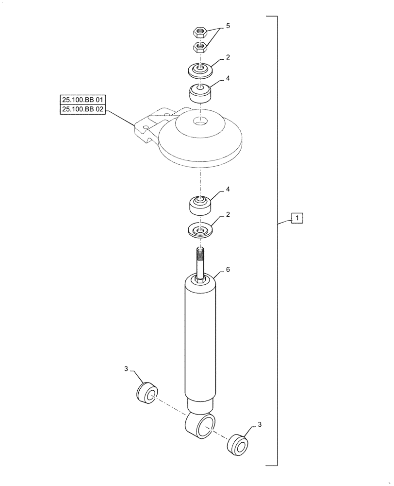 Схема запчастей Case IH PATRIOT 4440 - (27.100.AT[03]) - SHOCK ABSORBERS (27) - REAR AXLE SYSTEM