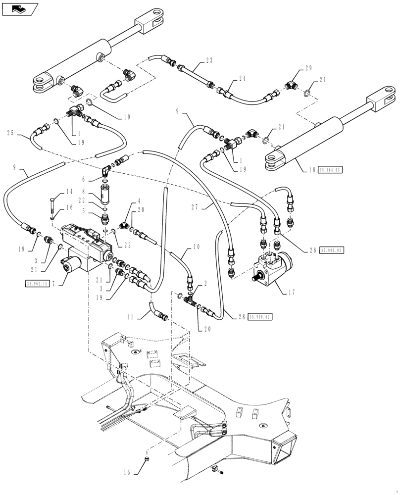 Схема запчастей Case IH PATRIOT 4440 - (41.432.AG[01]) - AUTOGUIDANCE HYDRAULICS, BSN YGT044001 (41) - STEERING