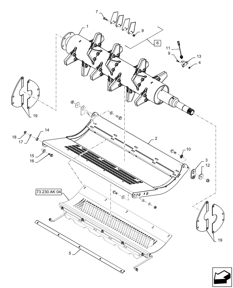 Схема запчастей Case IH 7230 - (73.230.AM[03]) - VAR - 425359 - CHOPPER BODY ASSY, 40 BLADE (73) - RESIDUE HANDLING