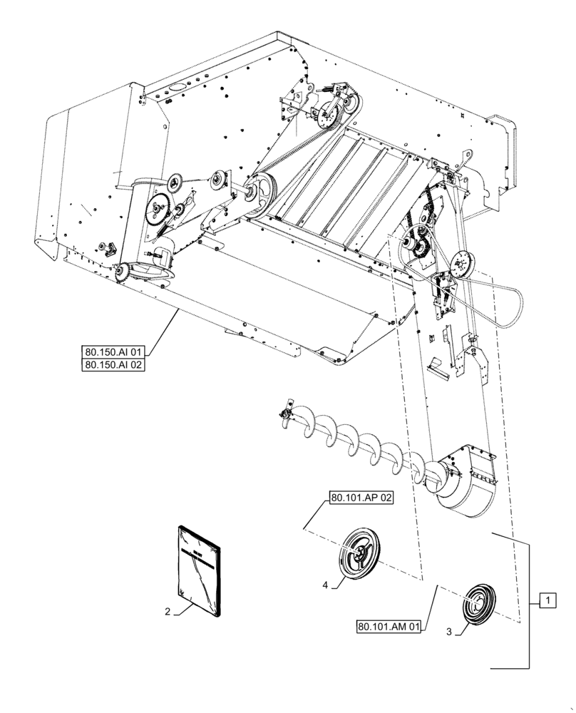 Схема запчастей Case IH 9240 - (88.100.80[15]) - DIA KIT, ELEVATOR, GRAIN TANK, REDUCTION (88) - ACCESSORIES