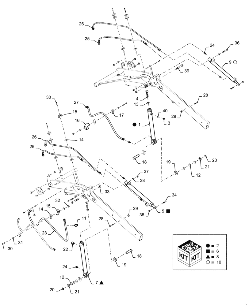 Схема запчастей Case IH 3020-20 - (35.410.03) - HYDRAULICS, REEL ARMS (35) - HYDRAULIC SYSTEMS