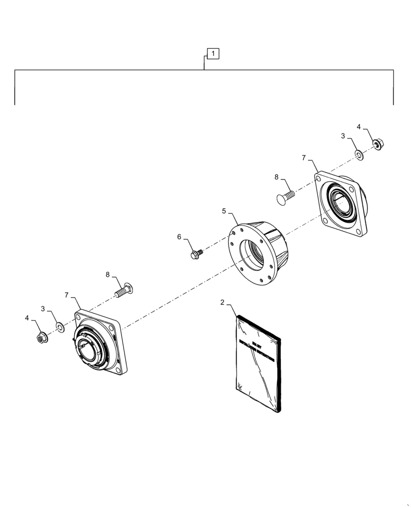 Схема запчастей Case IH 7240 - (88.100.73[12]) - DIA KIT, ADDITIONAL PRODUCTS, BEARING ASSY, CHOPPING UNIT (88) - ACCESSORIES