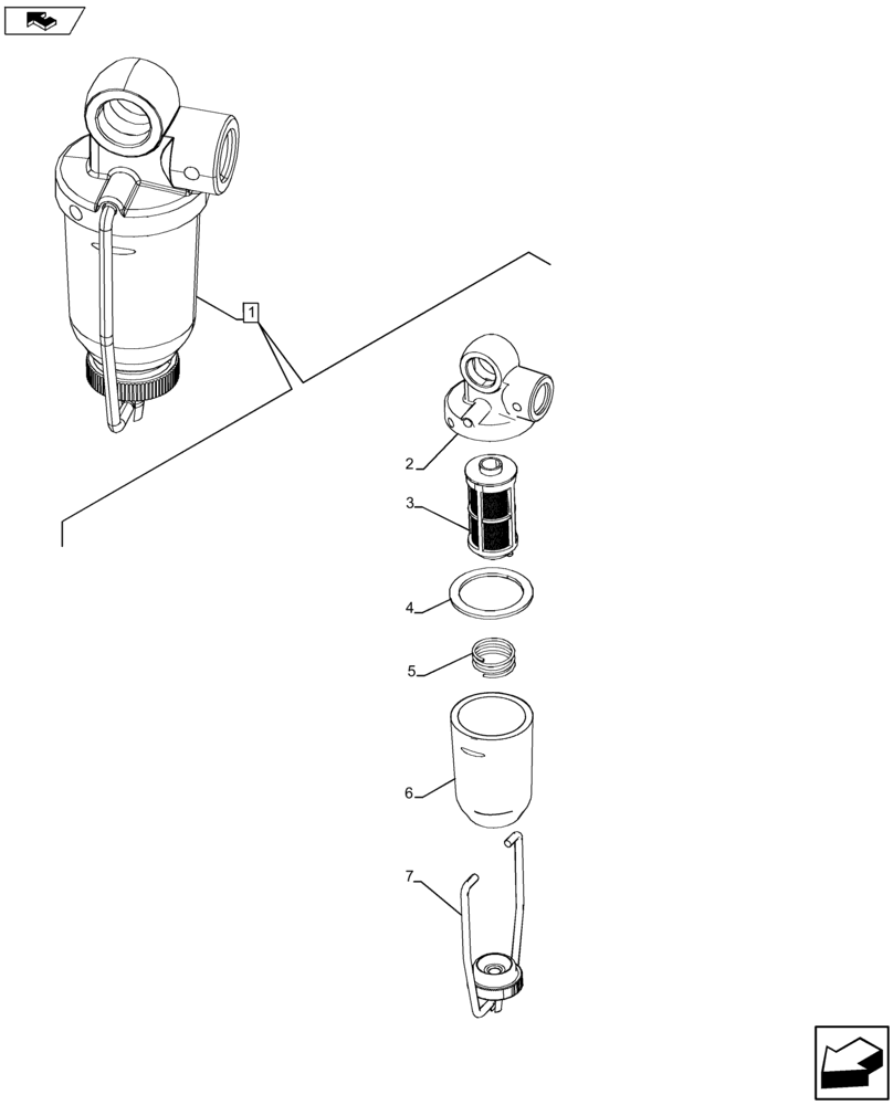 Схема запчастей Case IH FARMALL 105U - (10.206.AG) - VAR - 330142 - FUEL FILTER, COMPONENTS (10) - ENGINE