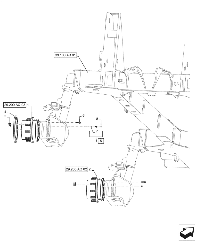 Схема запчастей Case IH PATRIOT 4440 - (29.200.AQ[01]) - PLANETARY WHEEL HUB MOUNTING GROUP (29) - HYDROSTATIC DRIVE