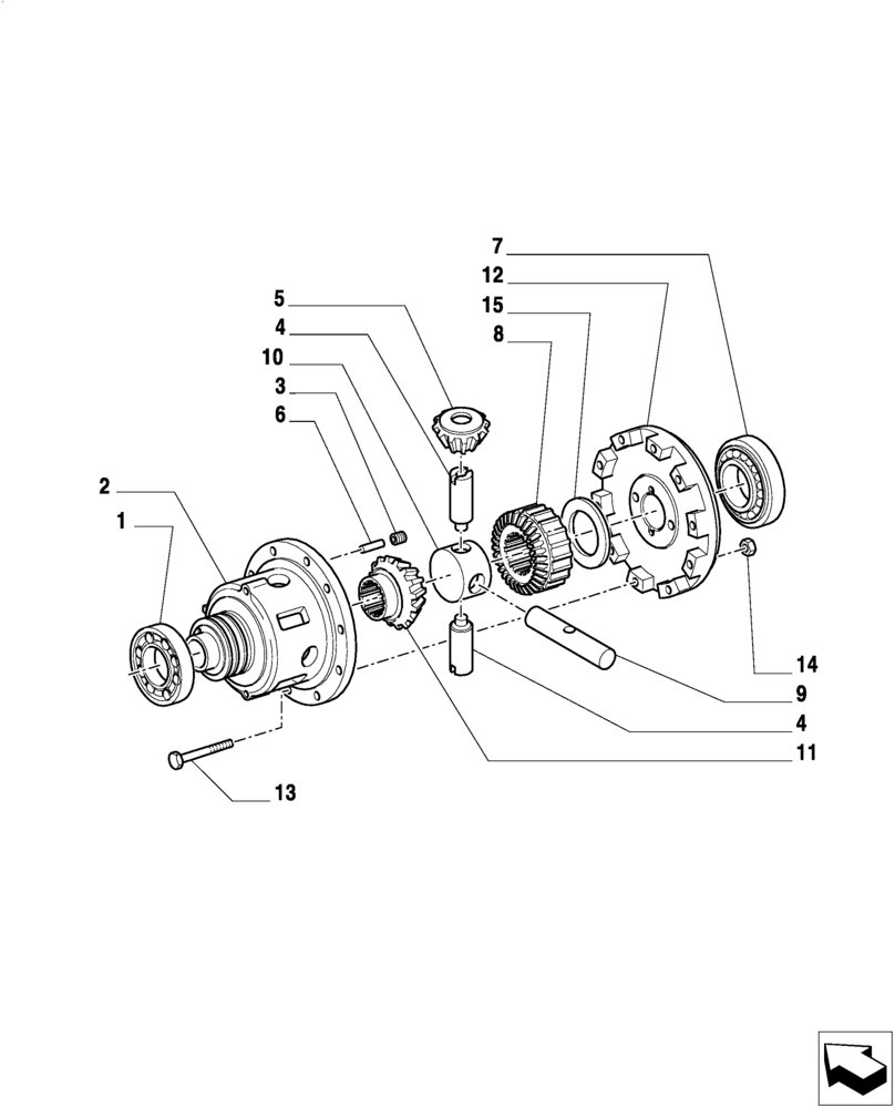 Схема запчастей Case IH MAGNUM 235 - (27.106.AC[01]) - DIFFERENTIAL GEARS (27) - REAR AXLE SYSTEM