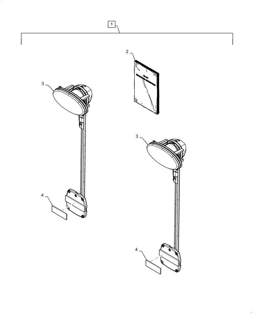 Схема запчастей Case IH 8240 - (88.100.90[04]) - DIA KIT, WORK LIGHT (88) - ACCESSORIES