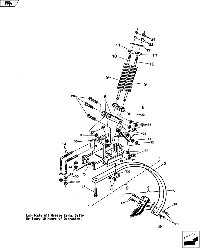 Схема запчастей Case IH TURBO-CHAMP - (75.200.01) - AUTOMATIC RESET SHANK ASSEMBLY (75) - SOIL PREPARATION