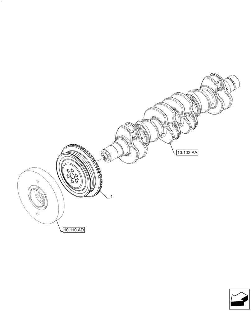 Схема запчастей Case IH F4HE9687S J106 - (10.103.AG) - CRANKSHAFT & PULLEY (10) - ENGINE