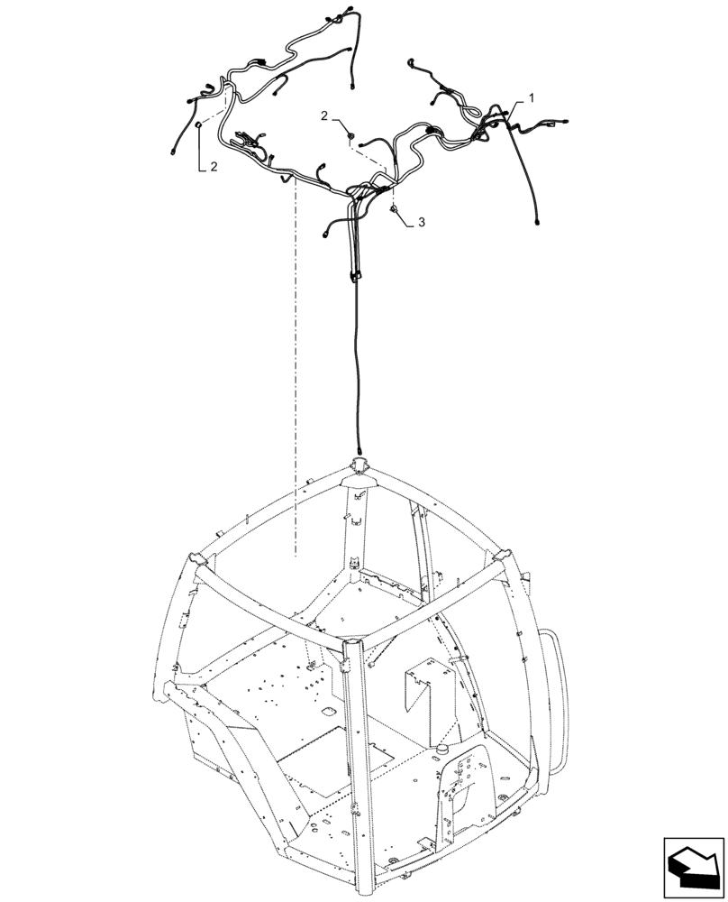 Схема запчастей Case IH MAGNUM 310 - (55.510.AH[01]) - WIRE HARNESS, CAB ROOF (55) - ELECTRICAL SYSTEMS