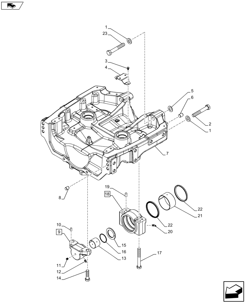 Схема запчастей Case IH FARMALL 115U - (25.100.AV[02]) - VAR - 331725, 331726 - FRONT AXLE SUPPORT, MULTIPURPOSE (25) - FRONT AXLE SYSTEM