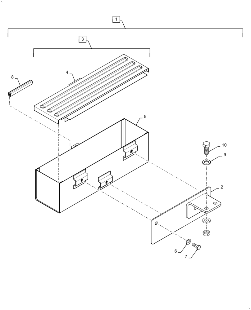 Схема запчастей Case IH FARMALL 60A - (88.100.AH[01]) - TOOL BOX (88) - ACCESSORIES