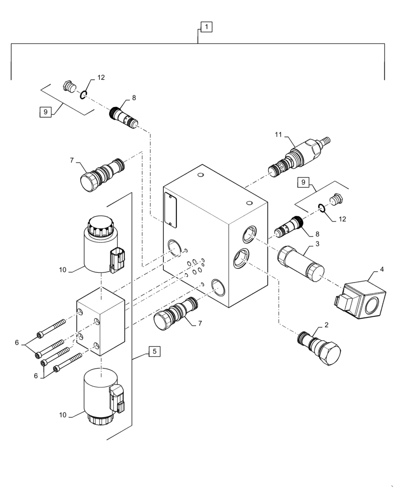 Схема запчастей Case IH 7230 - (41.432.AE[02]) - VAR - 722968, 425111, 425286 - AUTOGUIDANCE, HYDRAULIC VALVE (41) - STEERING