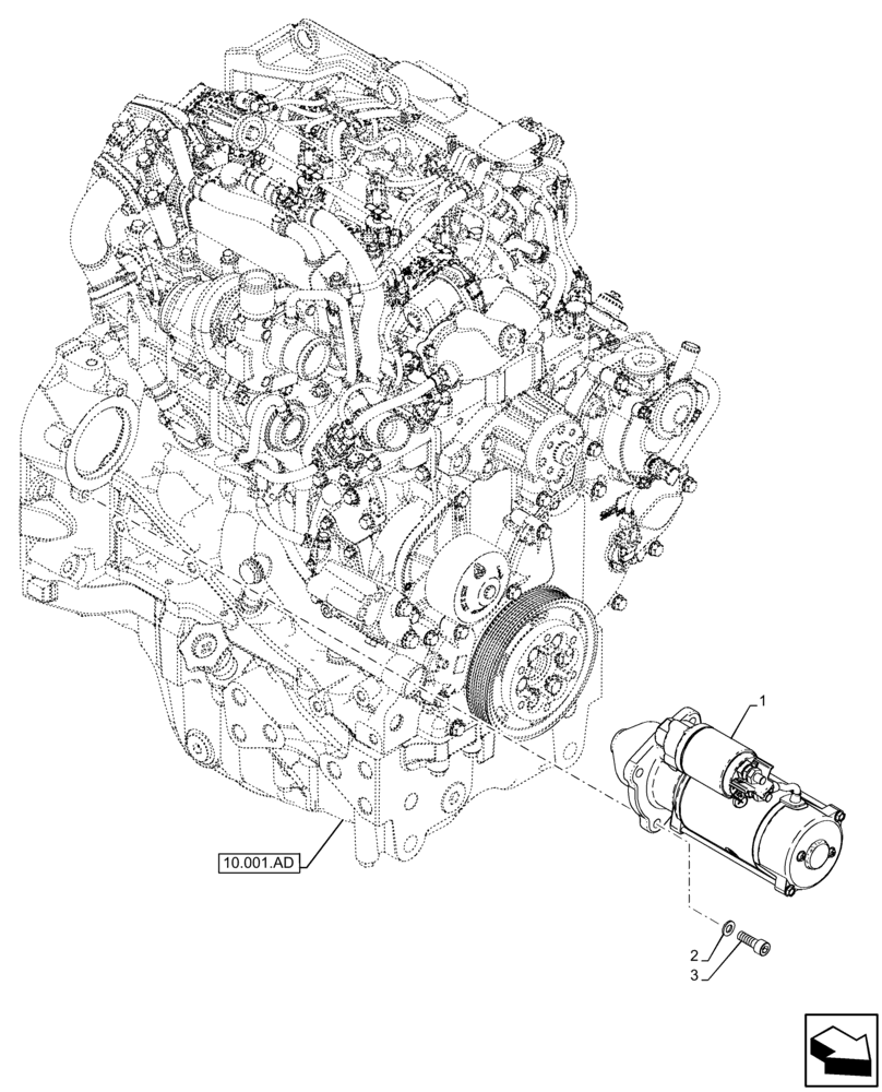 Схема запчастей Case IH FARMALL 110C - (55.201.AE) - VAR - 336839 - STARTER MOTOR (55) - ELECTRICAL SYSTEMS