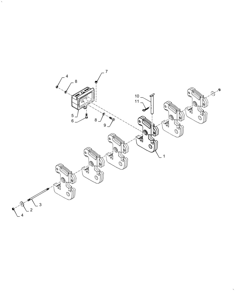 Схема запчастей Case IH FARMALL 70A - (39.140.AF[03]) - FRONT BALLAST, 6X30KG (39) - FRAMES AND BALLASTING