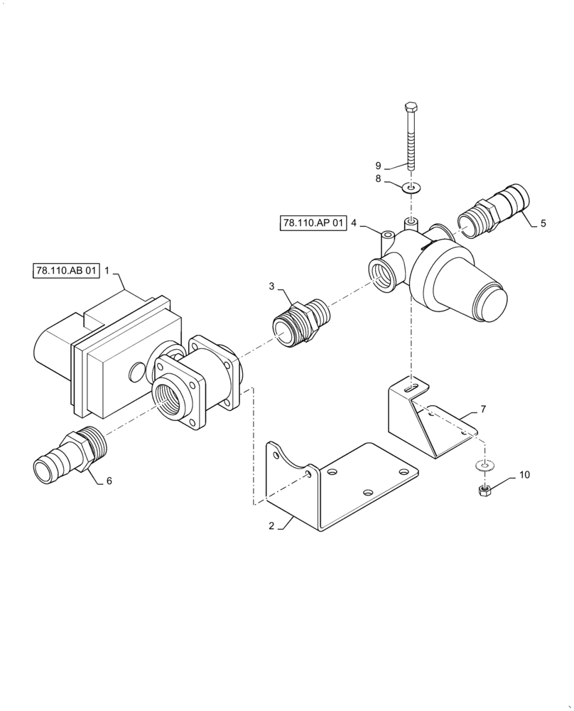 Схема запчастей Case IH PATRIOT 4440 - (78.110.AD[03]) - BOOM PLUMBING, CTR SECTION, 5 SECTION, 90 BOOM, BSN YGT042519 (78) - SPRAYING