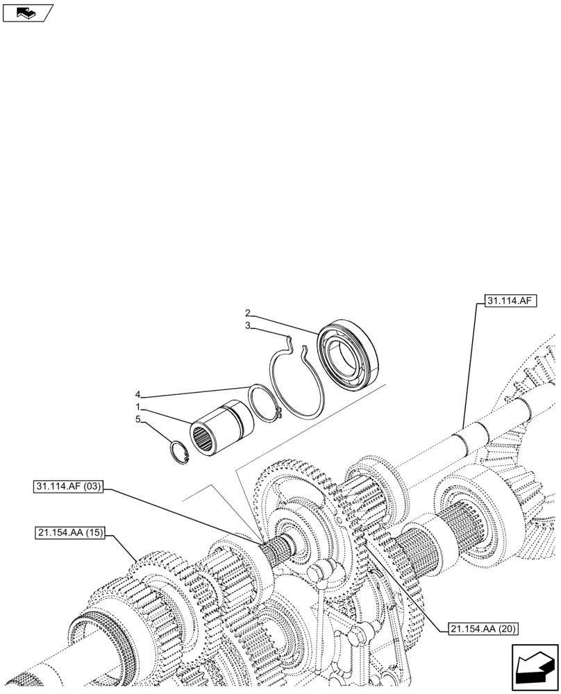 Схема запчастей Case IH FARMALL 115U - (21.154.AA[21]) - VAR - 334115, 334117 - HYDRAULIC PUMP - COVERS LESS PUMP (21) - TRANSMISSION