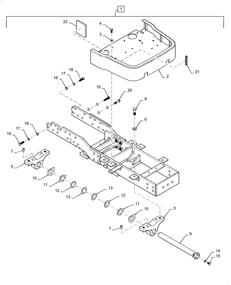 Схема запчастей Case IH FARMALL 50A - (25.100.AV[01]) - FRONT AXLE SUPPORT, 2WD (25) - FRONT AXLE SYSTEM