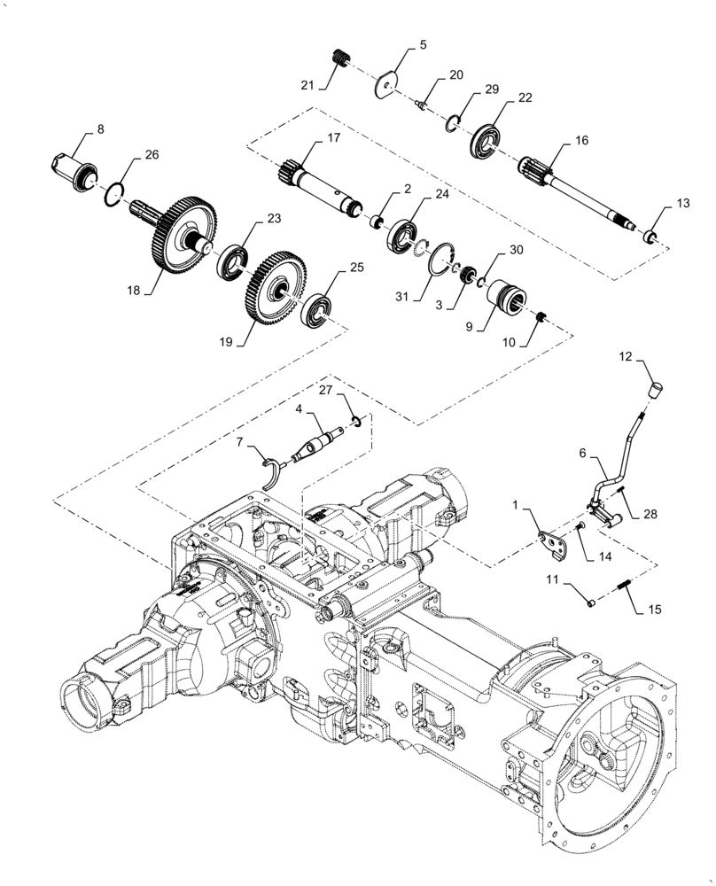 Схема запчастей Case IH FARMALL 50A - (31.114.AB[01]) - TWO SPEED REAR POWER TAKE-OFF (31) - IMPLEMENT POWER TAKE OFF