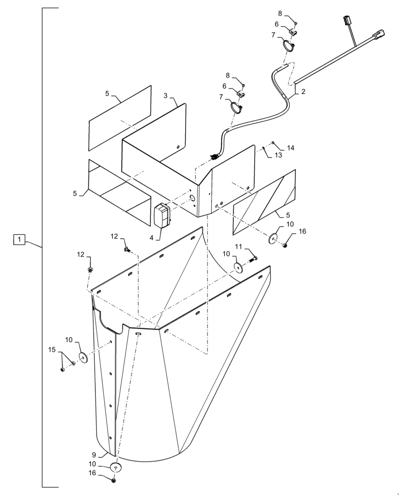 Схема запчастей Case IH 9240 - (88.100.55[11]) - DIA KIT, DISCHARGE SPOUT, SIGNAL, PLATE (88) - ACCESSORIES