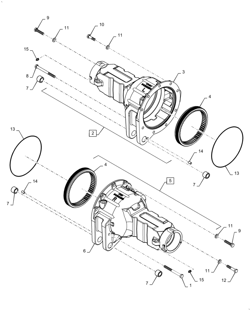 Схема запчастей Case IH FARMALL 70A - (27.126.AG[01]) - SIDE FINAL DRIVES HOUSING, REAR (27) - REAR AXLE SYSTEM