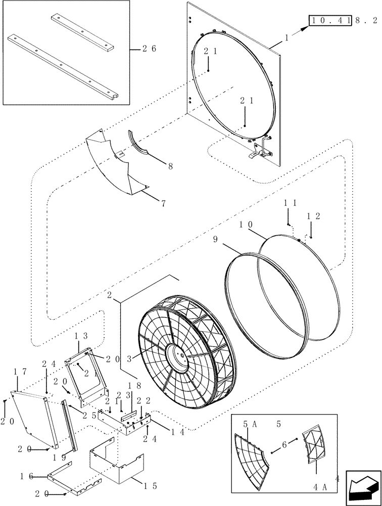 Схема запчастей Case IH 2577 - (10.418.22) - PLASTIC ROTARY AIR SCREEN ASSY, WITH DIRT DROP BOX AND BRUSHES (10) - ENGINE