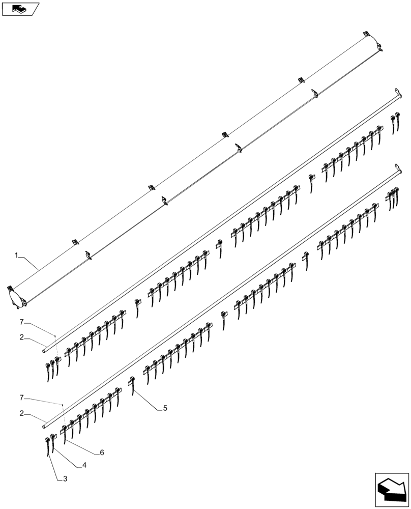 Схема запчастей Case IH 3020-25 - (58.101.05) - PLASTIC TINES, PICKUP REEL, 6 BAT (58) - ATTACHMENTS/HEADERS