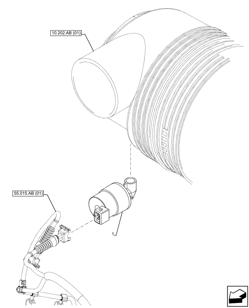 Схема запчастей Case IH FARMALL 120C - (55.014.AC) - VAR - 340022 - AIR CLEANER, RESTRICTION SWITCH (55) - ELECTRICAL SYSTEMS