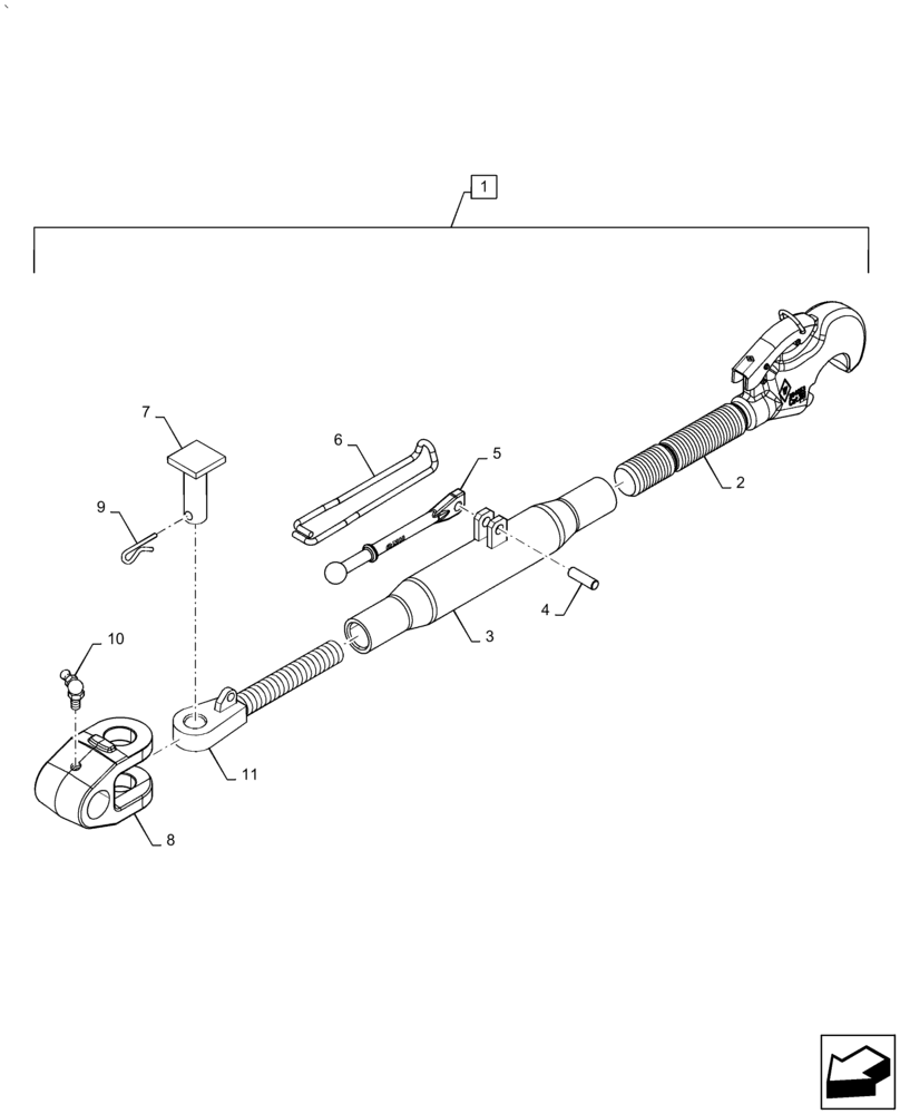 Схема запчастей Case IH PUMA2104 - (37.120.AA[01]) - VAR - 391170, 758075, 758080 - 3 HITCH POINT, TOP LINK, COMPONENTS (37) - HITCHES, DRAWBARS & IMPLEMENT COUPLINGS