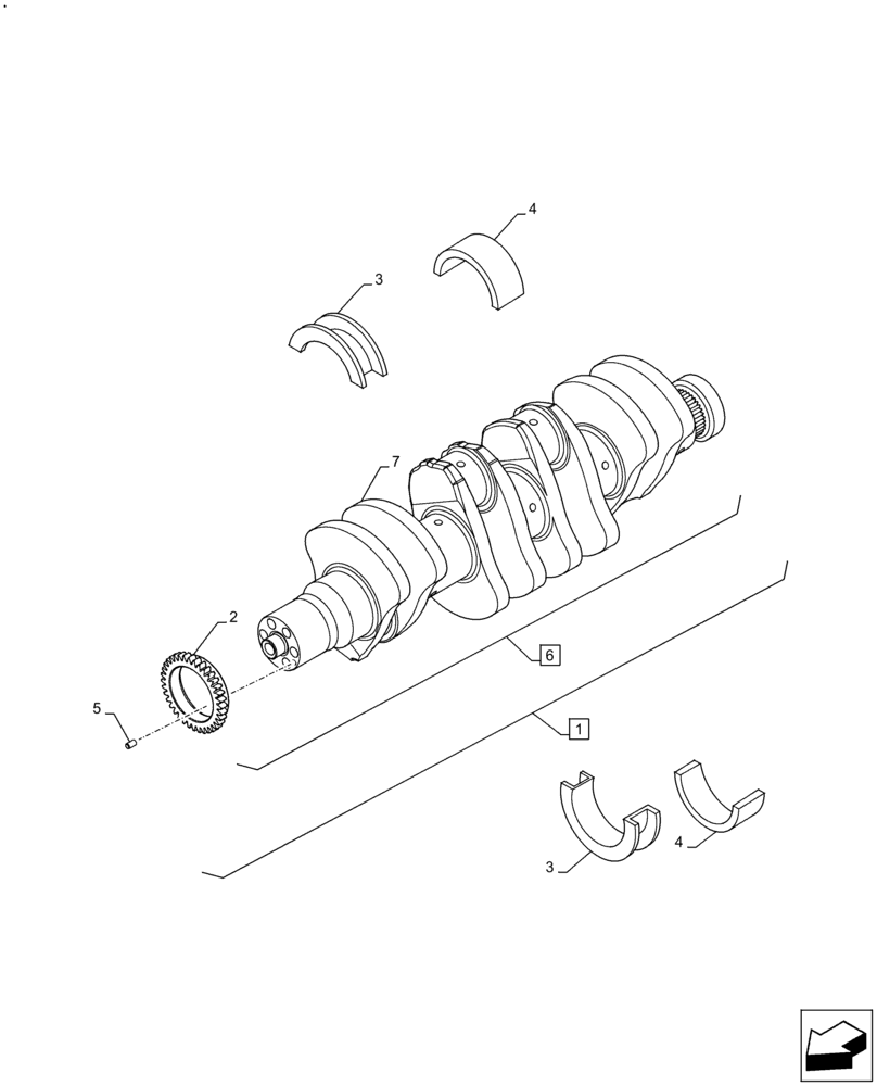 Схема запчастей Case IH F4GE9484A J613 - (10.103.AA) - CRANKSHAFT (10) - ENGINE