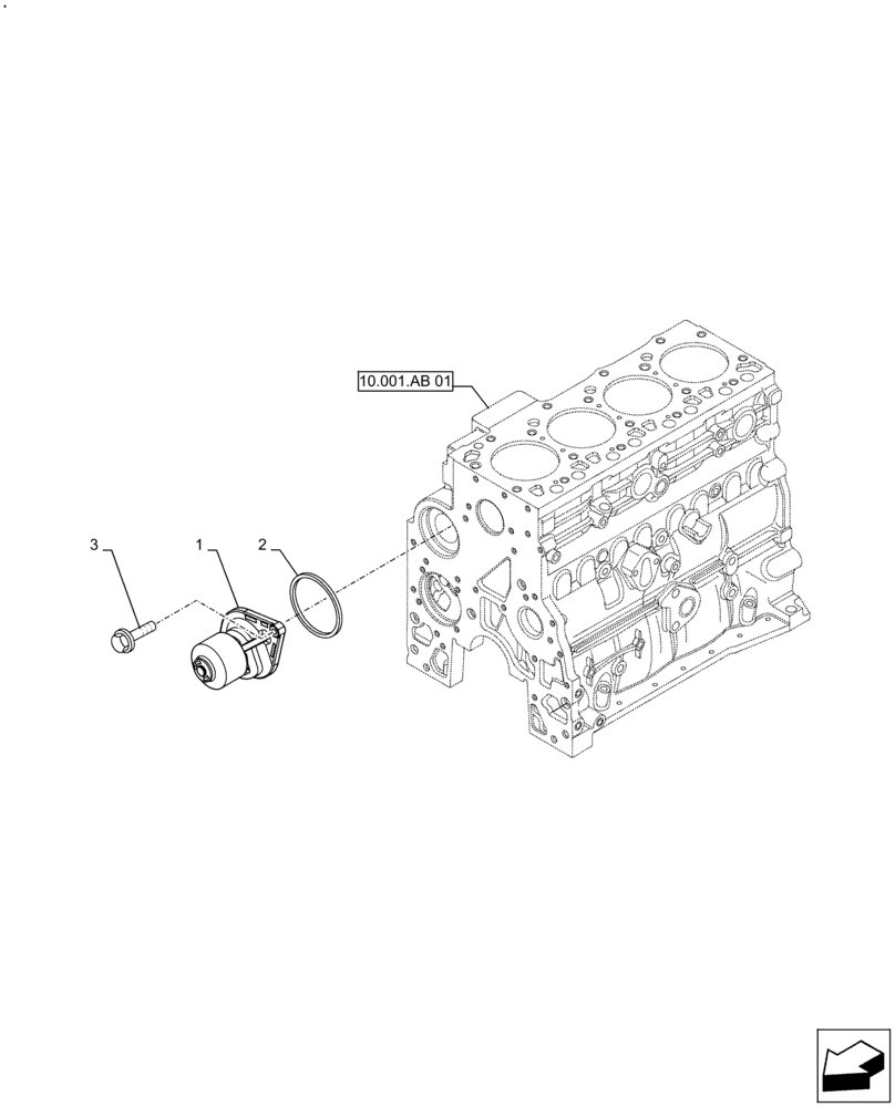 Схема запчастей Case IH F4GE9484A J613 - (10.400.BB[01]) - WATER PUMP (10) - ENGINE