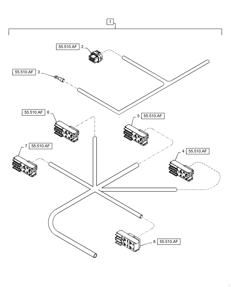 Схема запчастей Case IH WD1904 - (55.100.DP[06]) - WIRE HARNESS & CONNECTOR NON-DRAPER, CM6 (55) - ELECTRICAL SYSTEMS