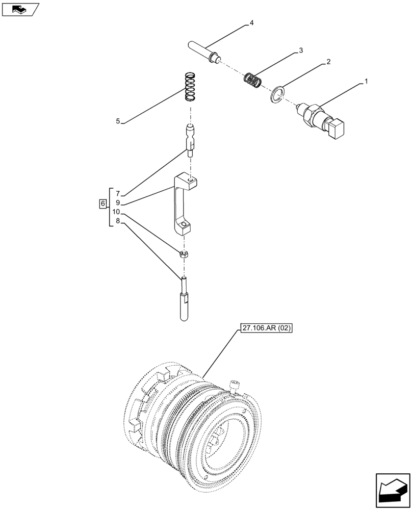 Схема запчастей Case IH FARMALL 105U - (55.022.AB[01]) - VAR - 330308 - TEMPERATURE SENSOR, GEAR (55) - ELECTRICAL SYSTEMS