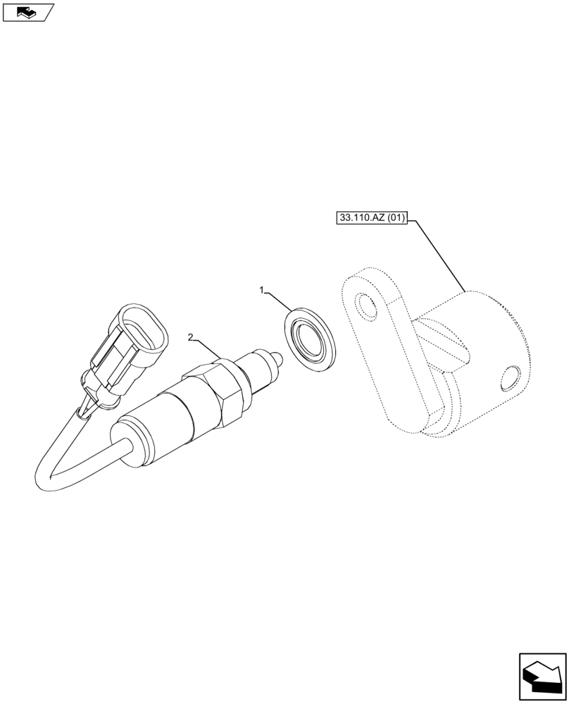 Схема запчастей Case IH FARMALL 105U - (55.160.AH[02]) - VAR - 331286 - SWITCH BUTTON, TRAILER BRAKE (55) - ELECTRICAL SYSTEMS