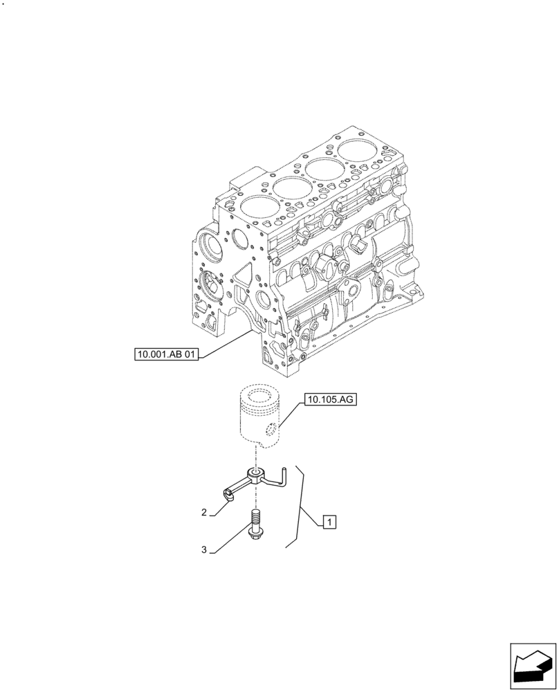 Схема запчастей Case IH F4GE9484A J613 - (10.304.AR) - PISTON COOLING NOZZLE (10) - ENGINE