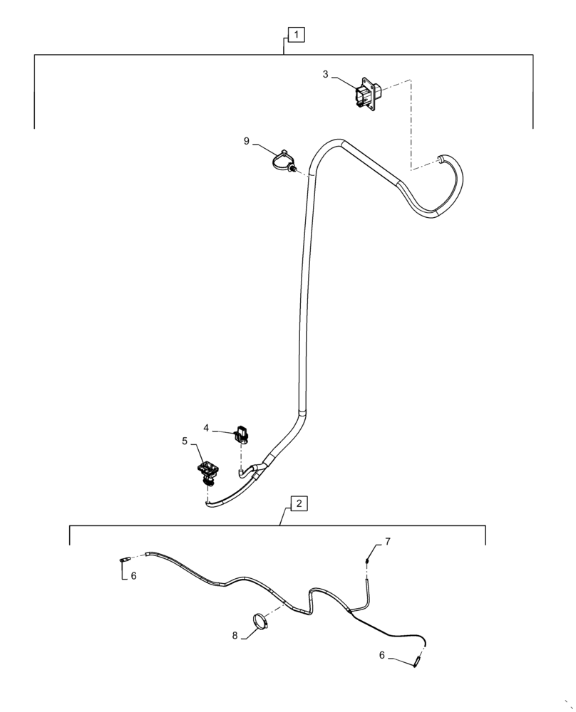 Схема запчастей Case IH MAGNUM 310 - (55.301.AU[01]) - FUEL TANK WIRE HARNESS, ALTERNATOR POS BATTERY CABLE (55) - ELECTRICAL SYSTEMS