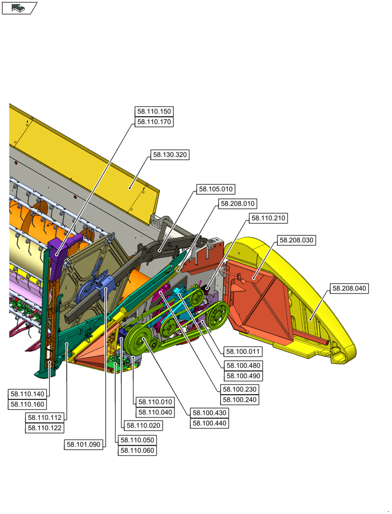Схема запчастей Case IH 3050-41FT - (58.000.00[04]) - SECTION INDEX - ATTACHMENTS/HEADERS (58) - ATTACHMENTS/HEADERS