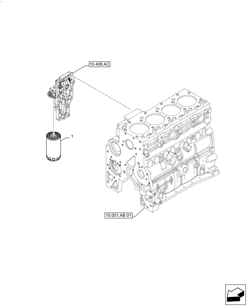 Схема запчастей Case IH F4GE9484A J613 - (10.304.AE) - ENGINE OIL FILTER (10) - ENGINE