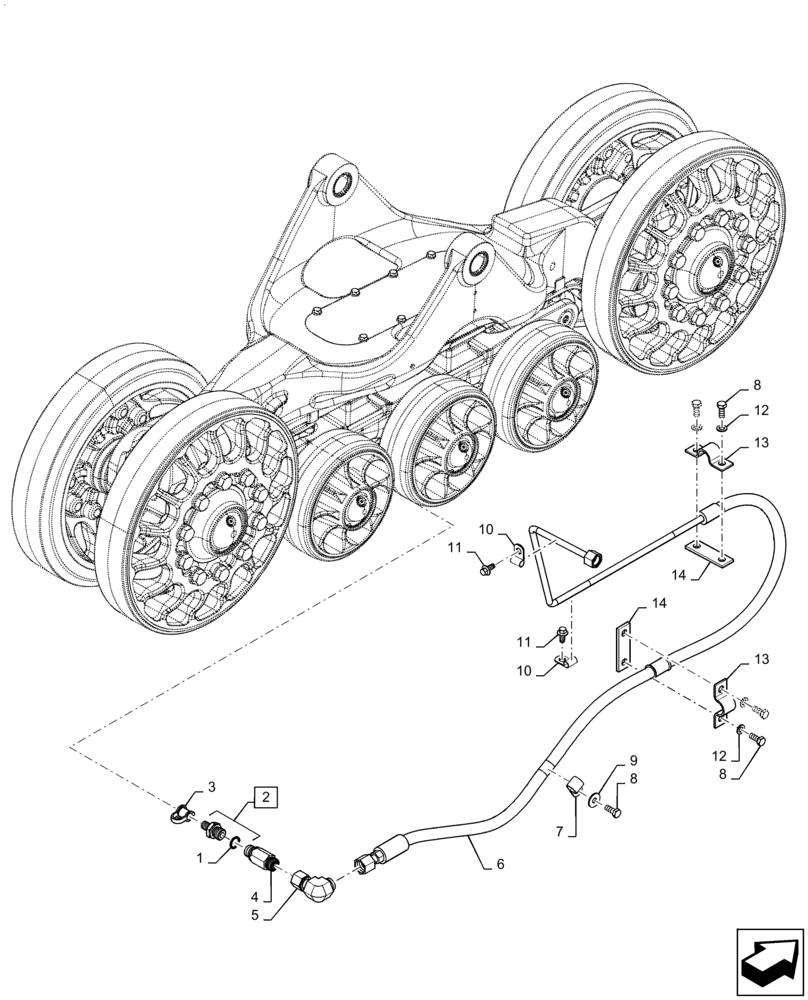 Схема запчастей Case IH MAGNUM 340 - (35.370.FF[01]) - TRACK ASSY, TENSIONER, HYDRAULIC LINE (35) - HYDRAULIC SYSTEMS