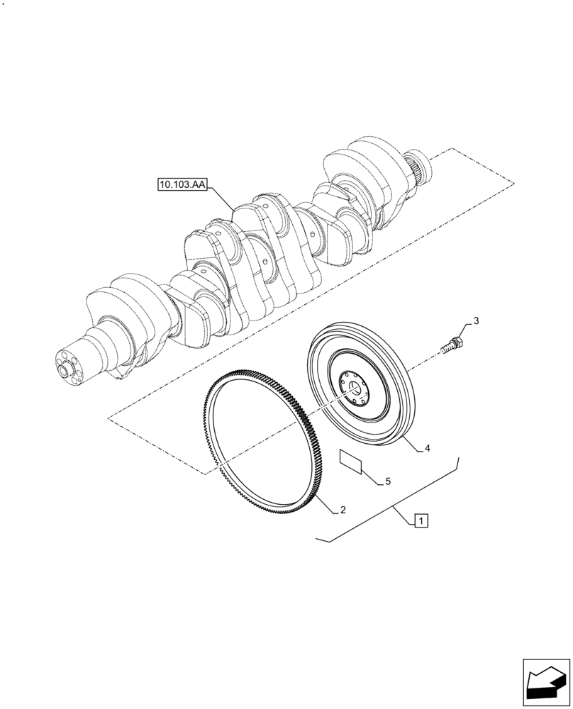 Схема запчастей Case IH F4GE9484A J613 - (10.103.AH) - ENGINE FLYWHEEL (10) - ENGINE