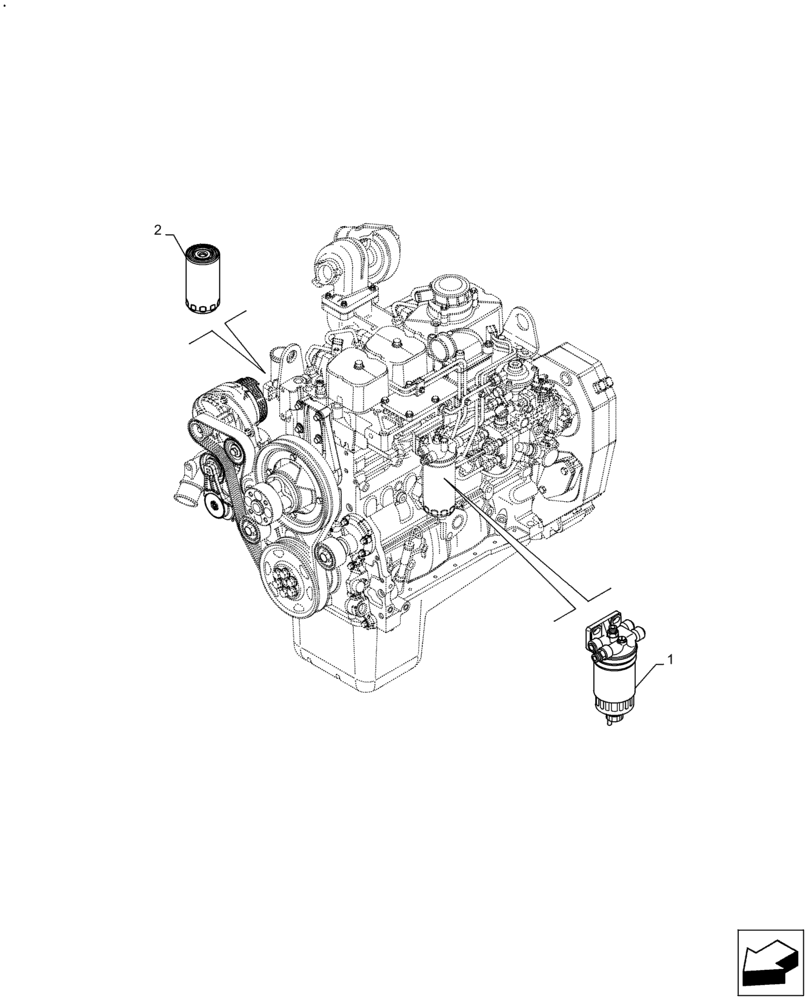 Схема запчастей Case IH F4GE9484A J613 - (05.100.03) - FILTER, ENGINE (05) - SERVICE & MAINTENANCE