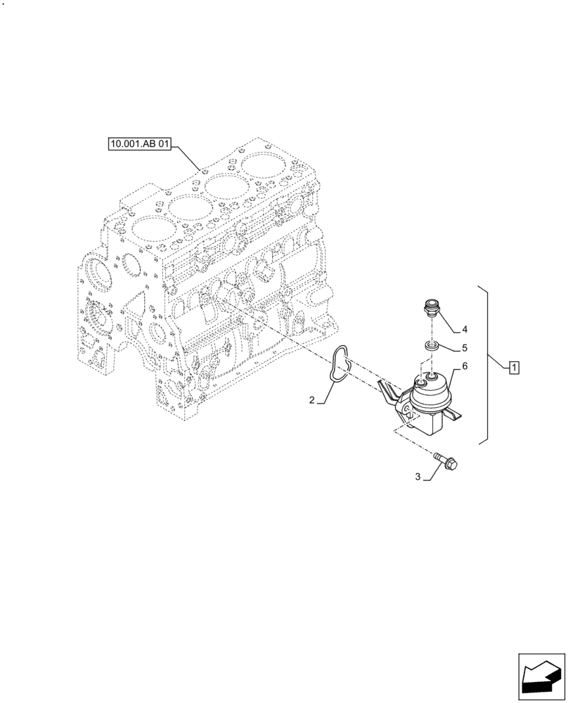 Схема запчастей Case IH F4GE9484A J613 - (10.210.AO) - FUEL PUMP (10) - ENGINE