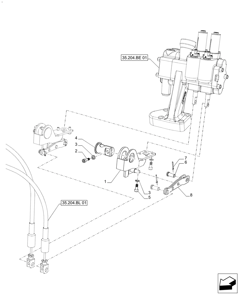 Схема запчастей Case IH FARMALL 110A - (35.204.BL[06]) - VAR - 391267 - 2 REMOTE CONTROL VALVES, ACTUATOR (35) - HYDRAULIC SYSTEMS