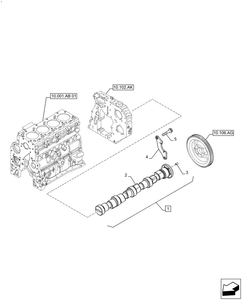 Схема запчастей Case IH F4GE9484A J613 - (10.106.AA) - CAMSHAFT, TIMING CONTROL (10) - ENGINE