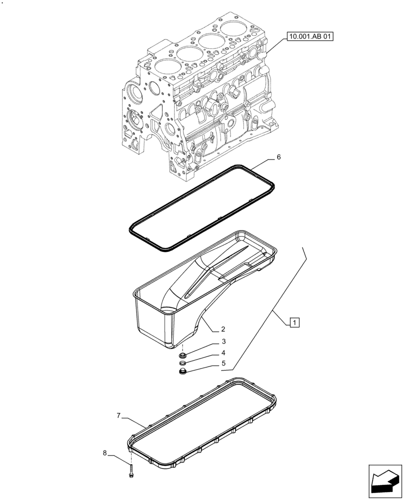 Схема запчастей Case IH F4GE9484A J613 - (10.102.AP) - ENGINE OIL PAN (10) - ENGINE