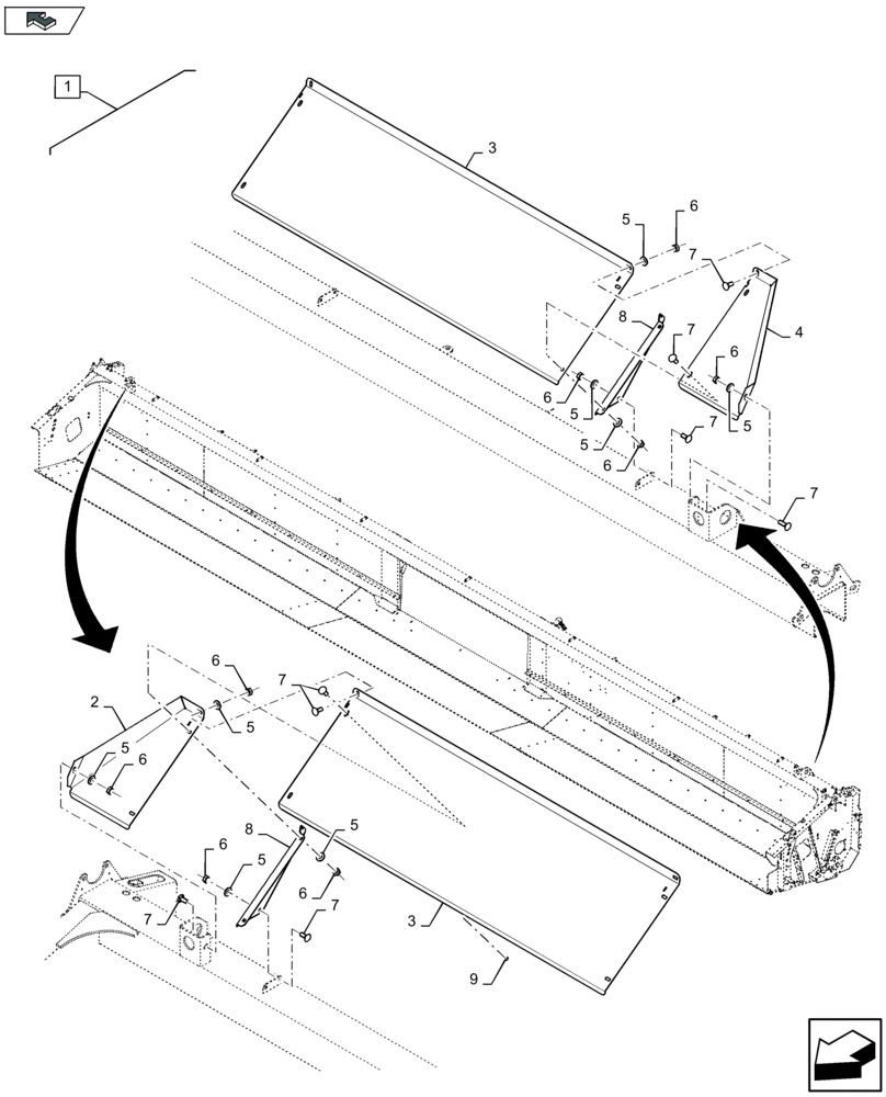 Схема запчастей Case IH 3050-16FT - (88.058.068) - DIA KIT : BACKSHEET EXTENSION KIT (ASN008) - D993 (88) - ACCESSORIES