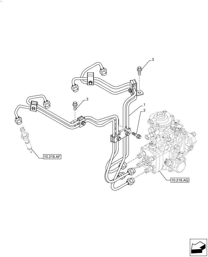 Схема запчастей Case IH F4GE9484A J613 - (10.218.AI[01]) - INJECTION PIPE (10) - ENGINE